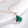 designer jewelry necklace Jewelry Divas Dream Necklaces Designers Fan Shape Necklace Diamonds White Pink Green Chalcedony Small Skirt Female Elegant