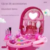 3 in 1Makeup Set Toy for Girl Cosmetics Role Play Princess Dresser Lipstick Eye Shadow Pretend Suitcase Toys Birthday Gifts 240115