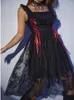 Sukienki swobodne 2024 Retro Mall Gothic Dark Lace A Wisel Mini sukienka żeńska punkowa pasek estetyczny Y2K Grunge High Street