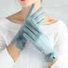 スエードグローブ冬の手袋新しい女性温かいスプリットフィンガーグローブ卸売タッチスクリーングローブ