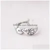 Bagues de bande Nouveau rétro 925 Sterling Sier Bijoux Thai Mode Petit poisson rouge Poissons Poisson Kiss Animal Ouverture élégante SR273 469 Drop Del Dhbuq