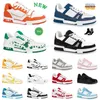 2024 Designer Skate Sneakers Mens Womens Casual Shoes virgil trainer Leather virgils Ablohs Black White Green Red Blue yellow pink Mens Womens Sneaker Size 36-45