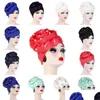 Hijabs 2021 Fleurs de mode Turban musulman Couleur unie Femme indienne Wrap Head Hijab Caps Prêt à porter Hijabs intérieur Bonnet 853 R2 Drop Dhq8O