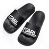 Lyxdesigner Sandal Karl Lagerfield Woman Mens Slide Fashion Tazz Slipper Rubber Sole Summer Beach Shoes Flat Loafers Man Casual Flip Flop Sandale Pool Sliders