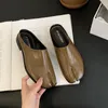 Chinelos Moda Split Toe Mulheres Flats Mocassins Sapatos Casuais Close Mule Estilo Britânico Mocassins Soft Outdoor Slides