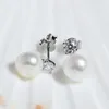 Smycken smyoue singel 0,1/0,3 karat felfri moissanit studörhängen för kvinnor riktiga sterling sier smycken naturliga pärlörhängen