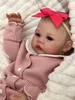 NPK 19inch Meadow Reborn Baby Doll Born Baby Size Real Picture Handmade 3D Skin Painted Hairy Synliga vener 240116