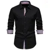 Men's Dress Shirts Plaid Patchwork Formal Classic Business Workplace Long Sleeve Male Wedding Prom Banquet Chemise Hombre