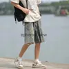 Men's Shorts High Street ins vintage denim shorts for men summer new versatile retro oversized straight leg wide caprisephemeralew