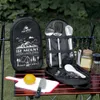 Borsa per contenitori per pentole da campeggio all'aperto Borsa per utensili da cucina Organizzatore per utensili da cucina Custodia portatile per stoviglie da viaggio per barbecue 240116