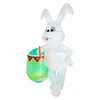 Easter Bunny Uppblåsbara dekorationer 59ft Rabbit Balloon Buildin LED Light Glowing Outdoor Yard Garden Decor för Party Holiday 240116