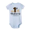 Rompers mijn eerste Halloween Baby Bodysuit Halloween Party Infant Outfit Clothing Boys Girls Holiday Jumpsuit Pasgeboren Korte mouw Rompers H240508