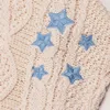 Women's Knits Spring Autumn Temperament V-neck Single Breasted Star Embroidery Knitted Cardigan Loose Casual Women Sweater Coat Y2p Clothes