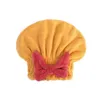 Cute Bowknot Decor Shower Cap Microfiber Dry Hair Towel Bandana Thickened Water Absorbent Drying Hair Cap Q890