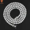 아이스 아웃 힙합 보석 3mm 4mm 5mm 6mm 8mm VVS Moissanite Ball Chain Round Shape Diamond Sier Tennis Necklace