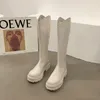 Pour les bottes minces empilées, les femmes à talon plissées, la strass de gradient arc-en-ciel, les chaussures pour femmes, les bottes de cuisse, 82 ans,