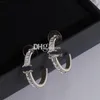 Vintage Hoop Earring Drop Studs Sieraden Retro Zilveren Kristal Strass Oorbel Met Box Set Valentijnsdag Verjaardagscadeau