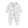 Pagliaccetto neonato in cotone Star Moon Body stampato con piedini per ragazze Ragazzi Autunno a maniche lunghe Abbigliamento per bambini Tutina per neonati 240116