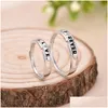 Bagues de couple Fiançailles/Mariage 925 Sterling Sier Taille réglable Bague Couple Anneaux Coeur Couronne Cristal 175 Q2 Drop Delivery Bijoux Dhuxe