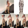 Pantalones para mujer Capris Pantalones para mujer Capris Camo Cargo Casual Sudor Sudor Pantalón 2022 Mujeres Caída Y2K Ropa Streetwear Joggers Moda DHSGW