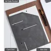 Multifunctional Leather A4 Portfolio Folder Magnetic Business Conference Clipboard Folder Document Organizer Card for Office 240116