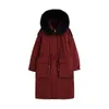 Piumino da donna inverno 2024 Cappotto imbottito in cotone sopra il ginocchio di media lunghezza