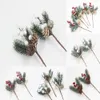 New Banners Streamers Confetti 5pcs Christmas Red Berry Articifial Flower Pine Cone Branch Christmas Tree Decorations Ornament Gift Packaging Home DIY Wreath