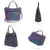 Tote Bag Women's Geometric Tassel Top Handle Bags Large Capacity Handbag Luminous Shoulder Bags Holographic Messenger Bag 240116
