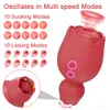 Sex Toy Massager Rose Toy Sucking Vibrator 2in1 Mini Nipple Clitoral Stimulator G Spot Tongue Slicking For Woman Couples