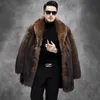 가짜 모피 코트 남자 가을 겨울 대형 긴 남자 재킷 오버 코트 남성 의류 두꺼운 코트 따뜻한 후드 재킷 맥시 코트 240116