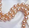 18 inch AAAA Japan Akoya 9-10mm pink pearl necklace 14k gold clasp- 240115