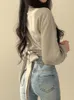 Blouses Femmes JMPRS Harajuku Femmes Blouse Mode Streetwear Sexy Dames Blanc Été Bow Tie Crop Top Coréen Tunique Bandage Chemise