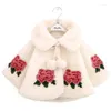 Manteau en duvet printemps-automne pour bébé fille, Cape en fausse fourrure, Cardigan pour enfants en bas âge, Poncho, vêtements d'extérieur pour bébé fille, PTKPCC