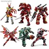 Action Toy Figures SLUBAN New Armored Samurai Mech Robot Classic Model DIY Action Figure Building Blocks Sets Bricks Assemble Children Toys Gifts