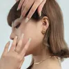 Ohrhänger Messing mit 18k Gold Geo Wave Ohrstecker Damen Schmuck Party T Show Kleid Runway Selten Koreanisch Japan Trendy INS