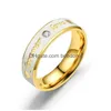 Anéis de casal anel de aço inoxidável strass zircon inlay titânio aços amor jóias amantes acessórios promessa casal anéis 2 55dc dhoib