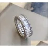 Eheringe Victoria Wieck Luxusschmuck 925 Sterling Silber Princess Cut Weißer Topas Cz Diamant Frauen Hochzeit Verlobungsband Ring Dheik