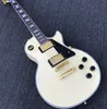 Kundenspezifische cremefarbene LP-E-Gitarre mit Gold-Hardware, Mahagoni-Korpus, Palisander-Griffbrett, Gitarre, kostenloser Versand