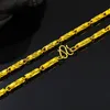 999 Orginal Gold Color Bamboo Necklace for Women Men Neckalces Chain Valentine's Day Wedding Engagement Fine Jewelry Not Fade 240116