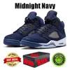 Avec Box Jumpman Olive 5 5s chaussures de basket-ball pour hommes Midnight Navy Dusk Dawn Plaid UNC Craft Racer Blue Sail Aqua Black Metallic Burgundy baskets de sport les plus récentes