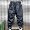 Pantaloni da uomo Pantaloni in ecopelle Pantaloni invernali da ciclismo antivento impermeabili con elastico in vita