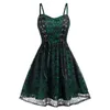 Casual Dresses Women's Gothic Halloween Dress Plus Size Lace Mesh Patchwork Sleeveless Camisole Mini Vintage Cosplay Anime Girl