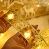 Nuovi striscioni Stelle filanti Coriandoli 2m 3m Decorazione natalizia Nastro LED Lucine Ornamenti per l'albero di Natale per la casa Archi fai da te Stringa luminosa Decorazioni per la casa di Capodanno