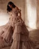 Robes décontractées conte de fées moelleux à plusieurs niveaux haut bas robes de mariée en tulle jolie fleur 3D tutu mariée femmes robe maxi à la fête