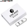 USB Flash Drives JASTER White Leather USB flash drive USB 2.0 4GB 8GB 16GB 32GB 64GB 128GB Memory flash stick with black box packing Custom