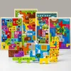 3D الألغاز ثلاثية الأبعاد ألغاز خشبي Tangram Baby Toys Colorful Tetris لعبة ما قبل المدرسة الأطفال التعليمية الفكرية للأطفال
