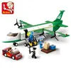 Hightech Avion Avión de carga Avión de rescate Aeropuerto Airbus Modelo de avión Bloques de construcción Figuras Ciudad Brinquedos Juguetes creativos 240115