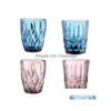 Verres à eau colorés Vintage en relief, 48 pièces/Carton, verres romantiques pour boissons, jus, barres, livraison directe, Dho2R