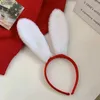 Pannband sexiga söta plysch kanin öron pannband kvinnor flickor anime tecknad kanin öron hårband för cosplay party dekorationer hår tillbehör yq240116