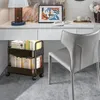 Kitchen Storage Under Table Shelf With Wheel 2-Layer Movable Bookshelf Cart Household Sundries Trolley Bedroom Organizer